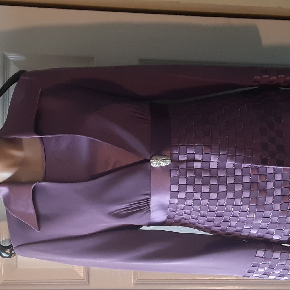 Terani Couture Mauve 3-Piece Skirt Suit w/ Beaded Jacket | Size 6 | NWT - Picture 3 of 16